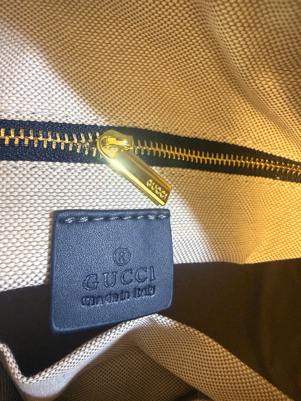 Gucci GG Denim Boston Top Handle Bag