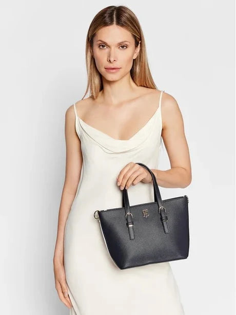 Tommy Hilfiger TH Monogram Buckle Small Tote Bag