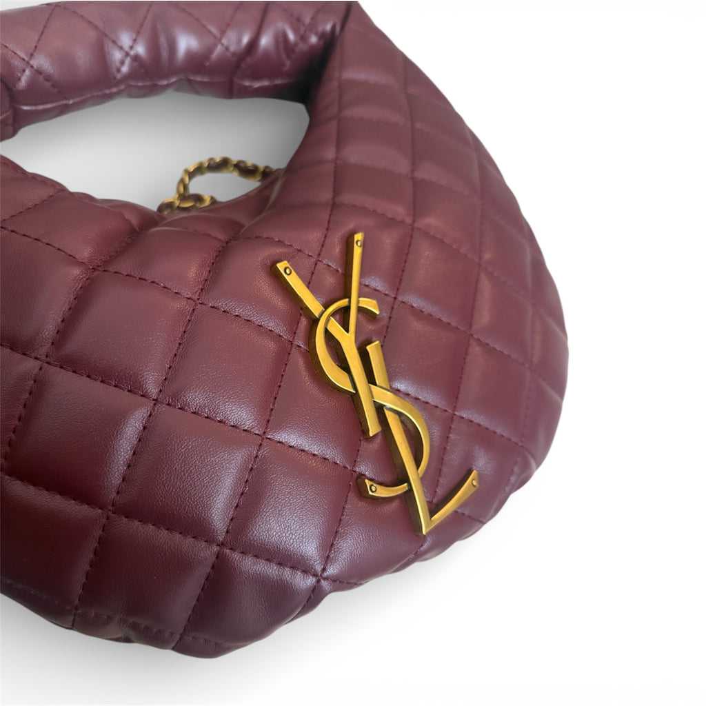 Saint Laurent (YSL) Quilted Hobo Bag with Cassandre Logo