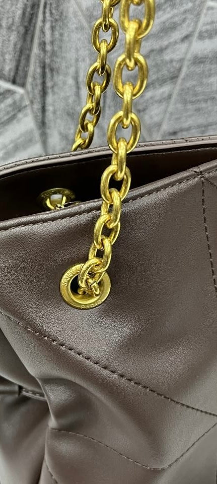 SAINT LAURENT Jamie Shopping appliquéd quilted leather shoulder bag