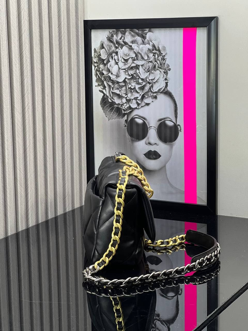 Chanel 19 Bag Small Black Lambskin Leather Crossbody Bag