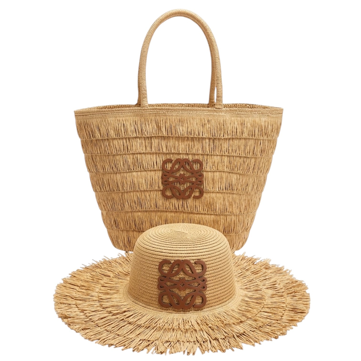 Loewe Raffia Beach Tote & Hat Set