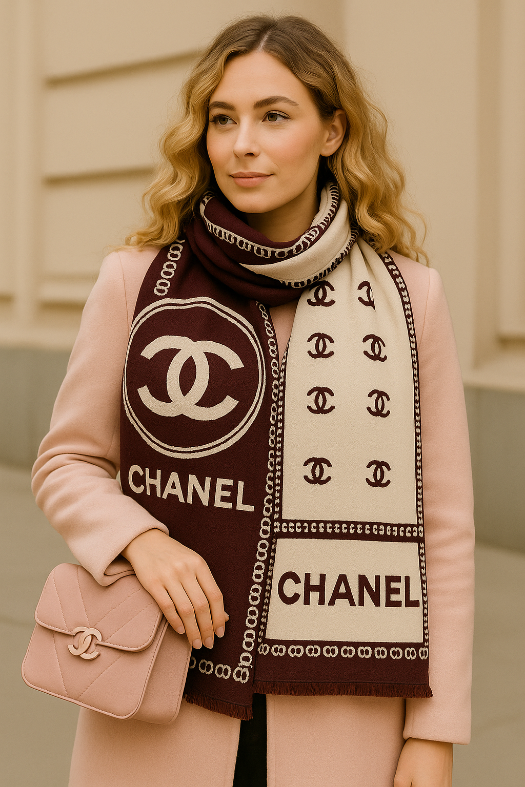Chanel Cozy Soft Wool Scarf-Double face