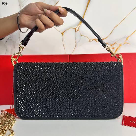 VALENTINO Garavani VLOGO Crystal-Embellished Shoulder Bag