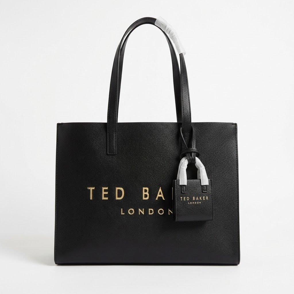 Ted Baker Saffiano Tote Bag with Mini Bag Charm