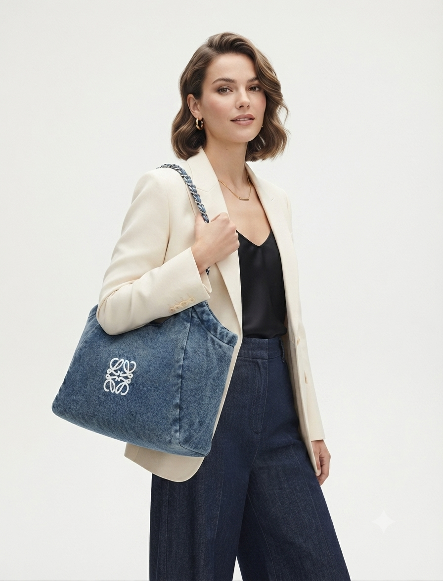 Loewe Flamenco Denim Shoulder Bag