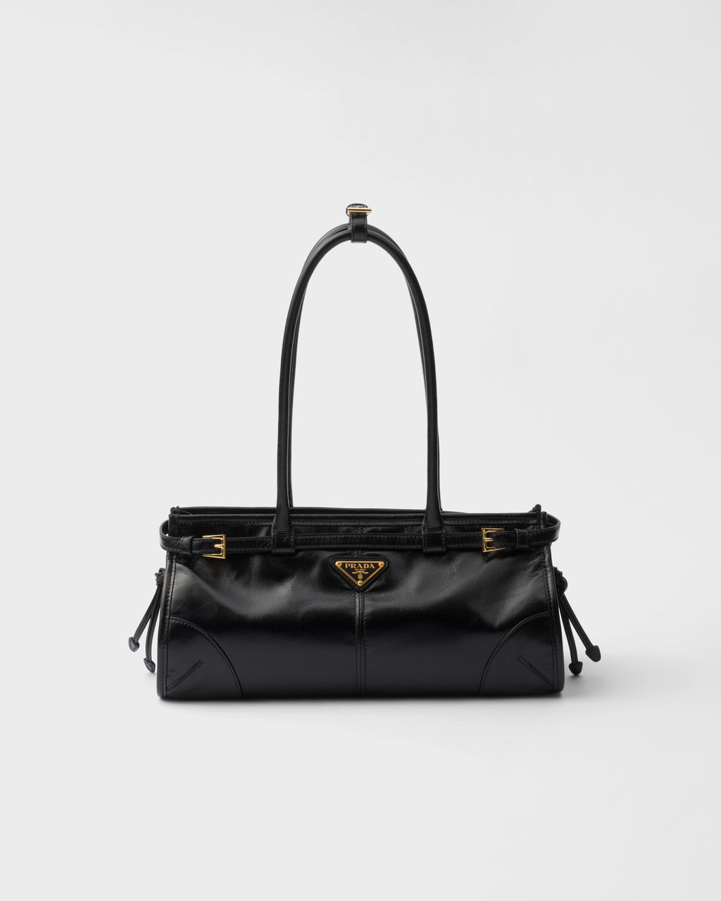 Prada Buckle Leather Shoulder Bag