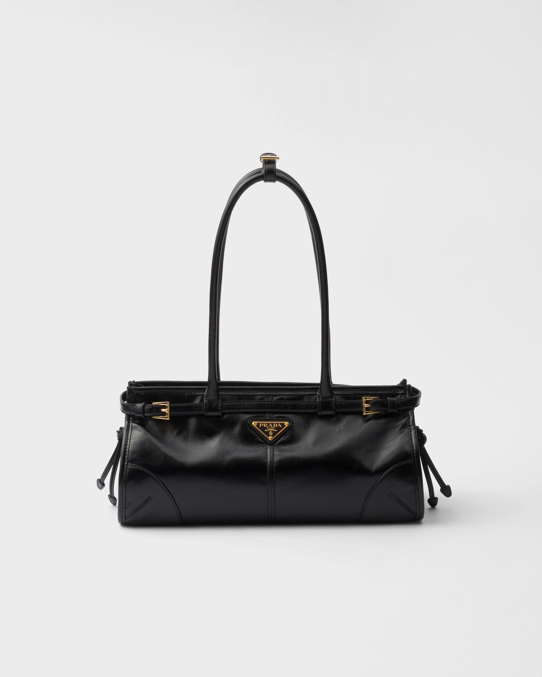 Prada Buckle Leather Shoulder Bag