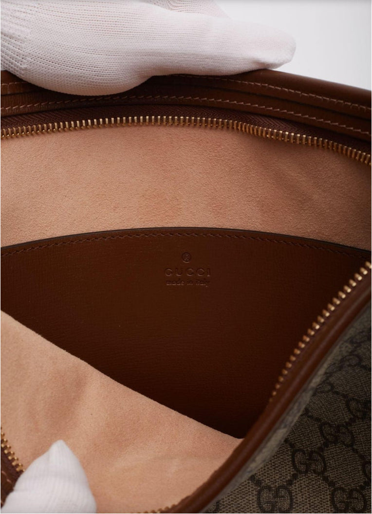 GUCCI BROWN GG INTERLOCKING POUCH