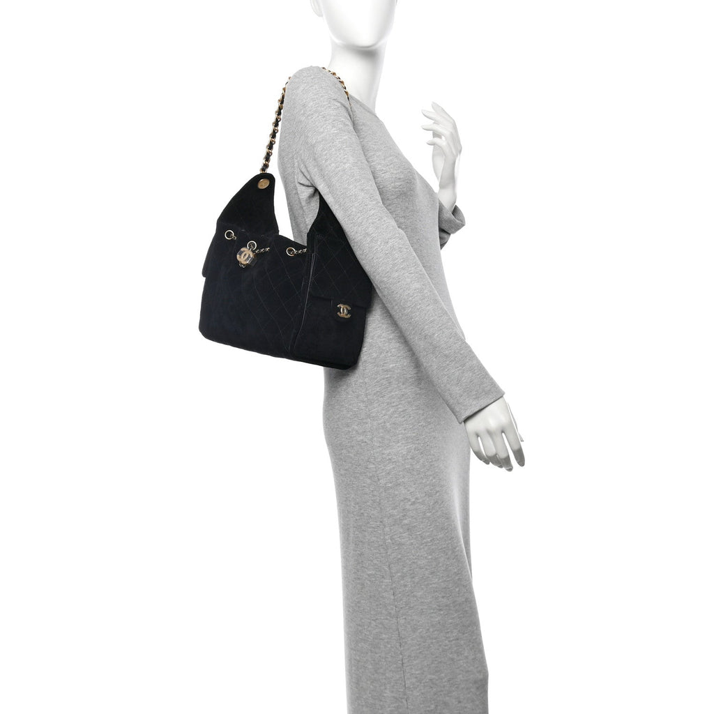 Chanel 25 Quilted Suede Handbag
