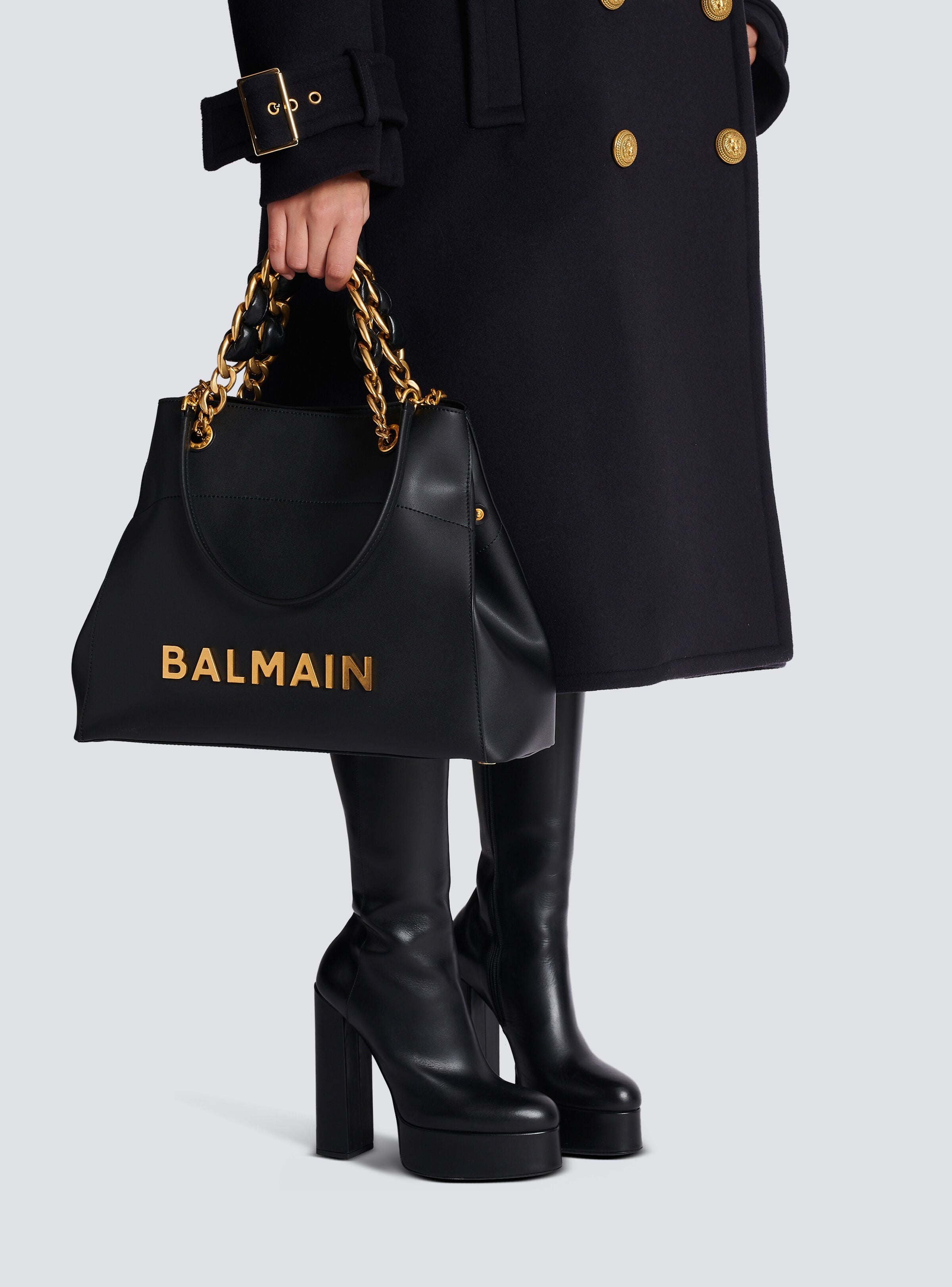 Balmain 1945 embellished leather tote bag