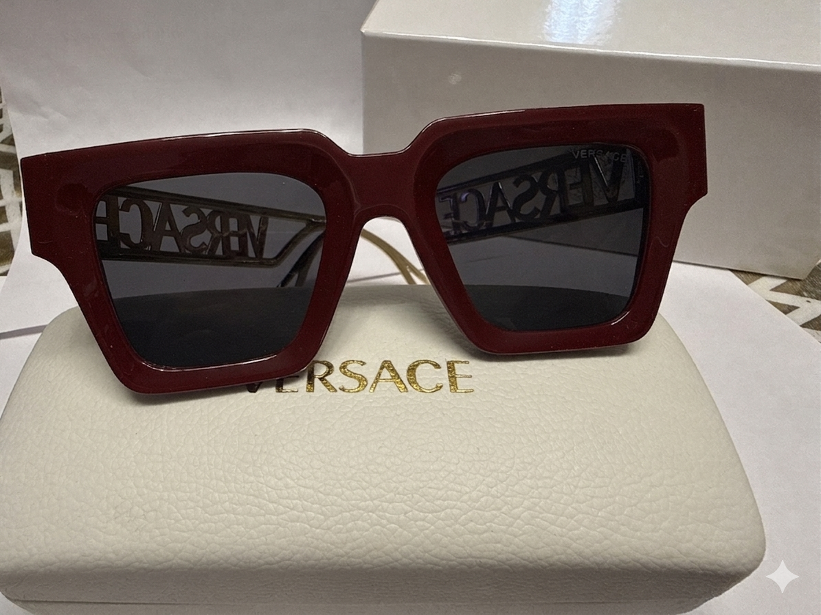 Versace Logo Mania Oversized Square Sunglasses