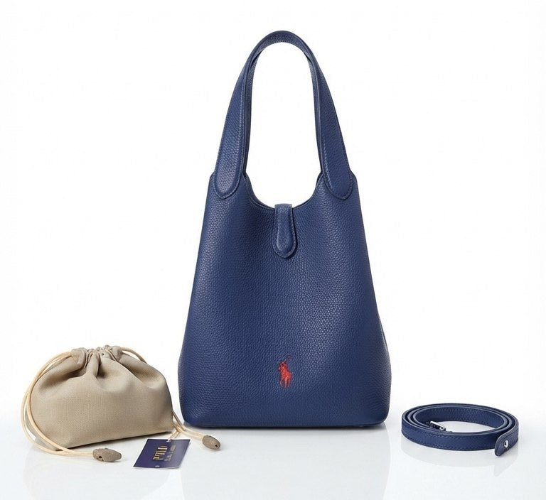Polo Ralph Lauren Polo ID Pebble Leather Bucket Bag