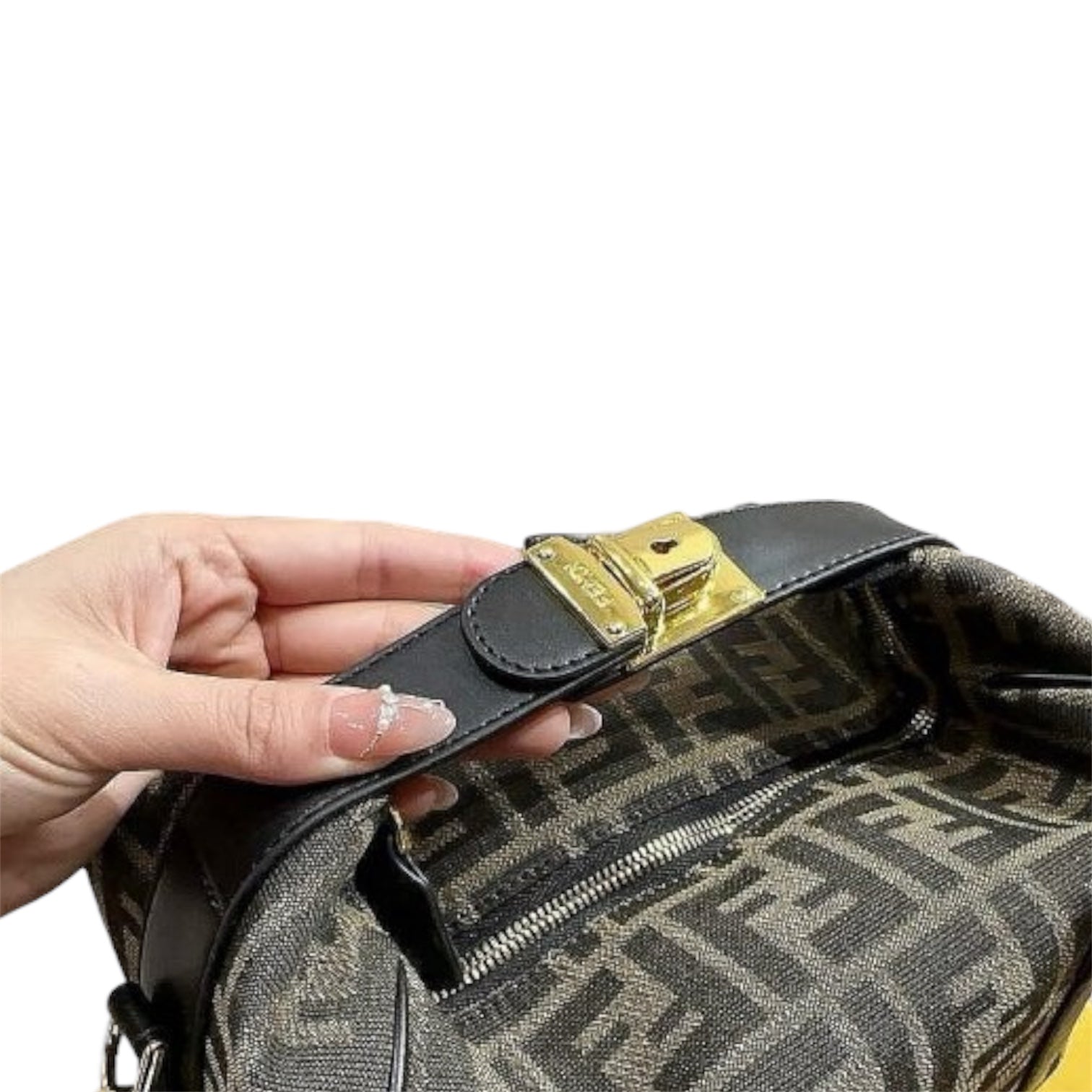 Fendi Inspired Boston Bag – FF Monogram