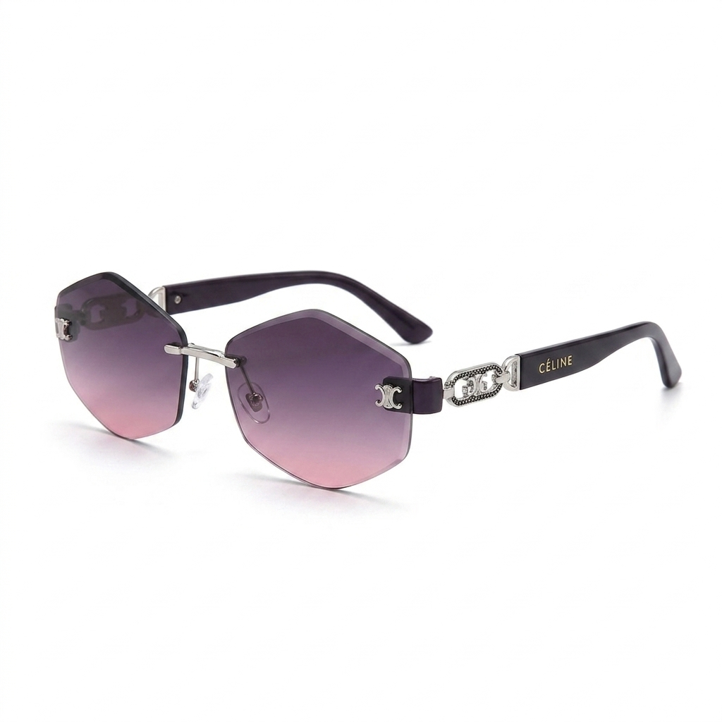 Celine Triomphe Rimless Geometric Sunglasses