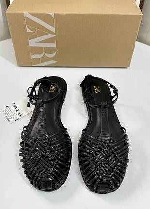 Zara Woven Flat Sandals
