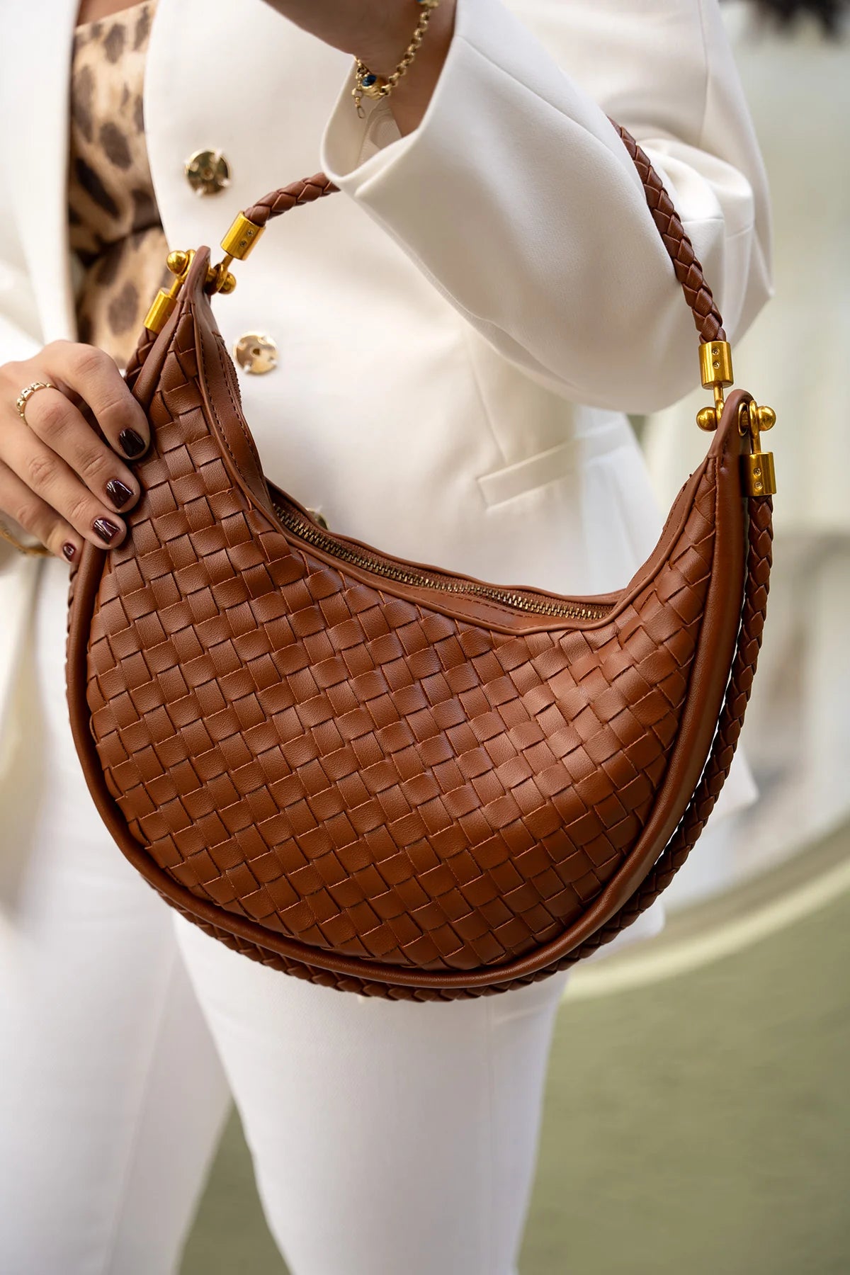 Bottega Woven Leather Shoulder Bag( large size)