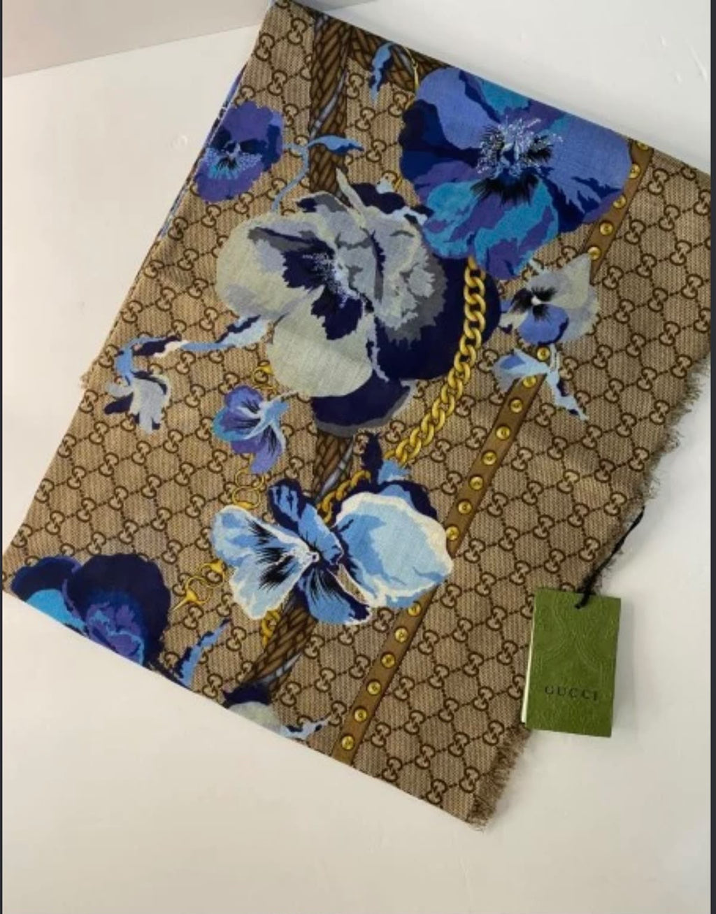 Gucci GG Flora Print Square Scarf