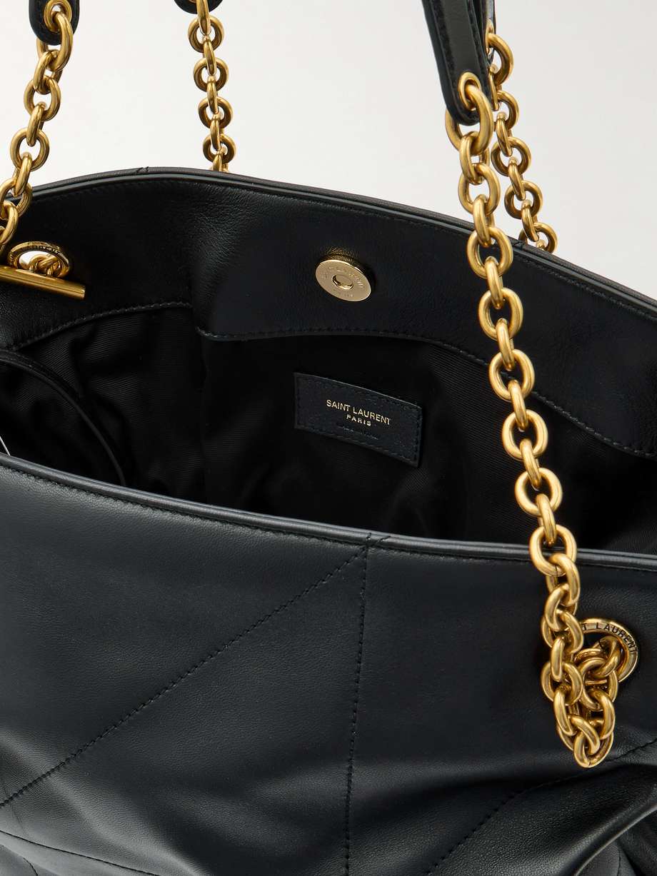 SAINT LAURENT Jamie Shopping appliquéd quilted leather shoulder bag