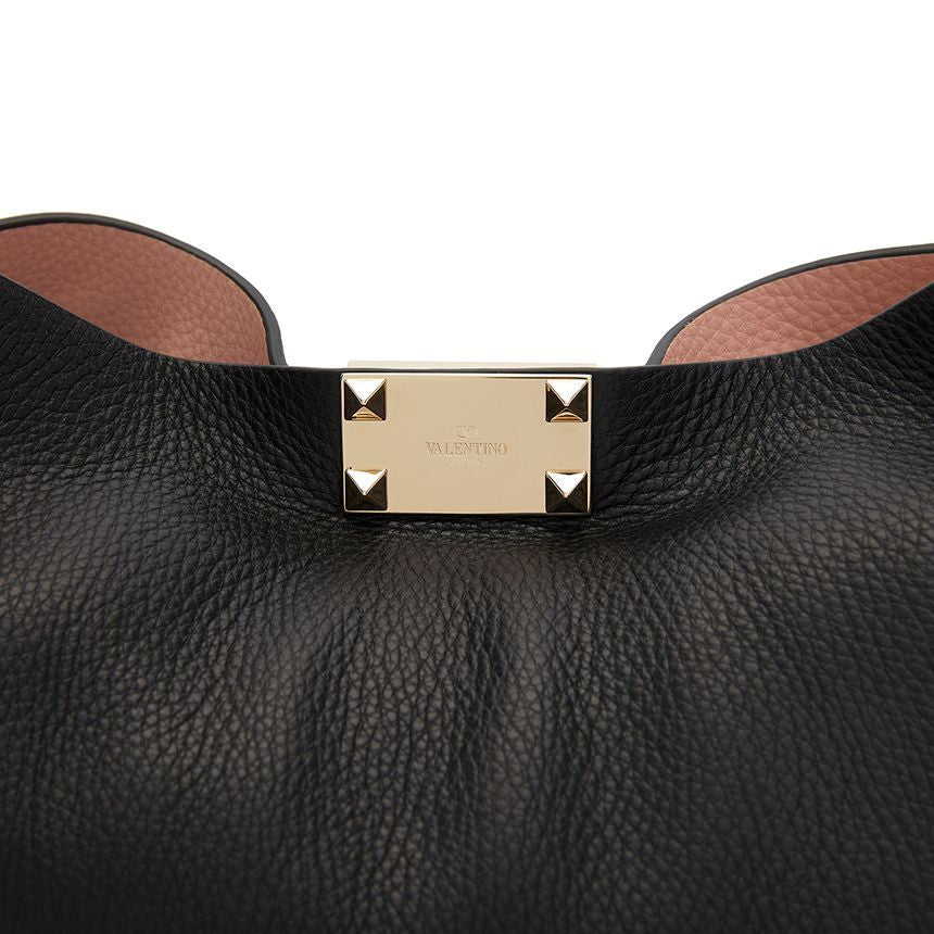 Valentino Rockstud Leather Tote Bag with Detachable Pouch