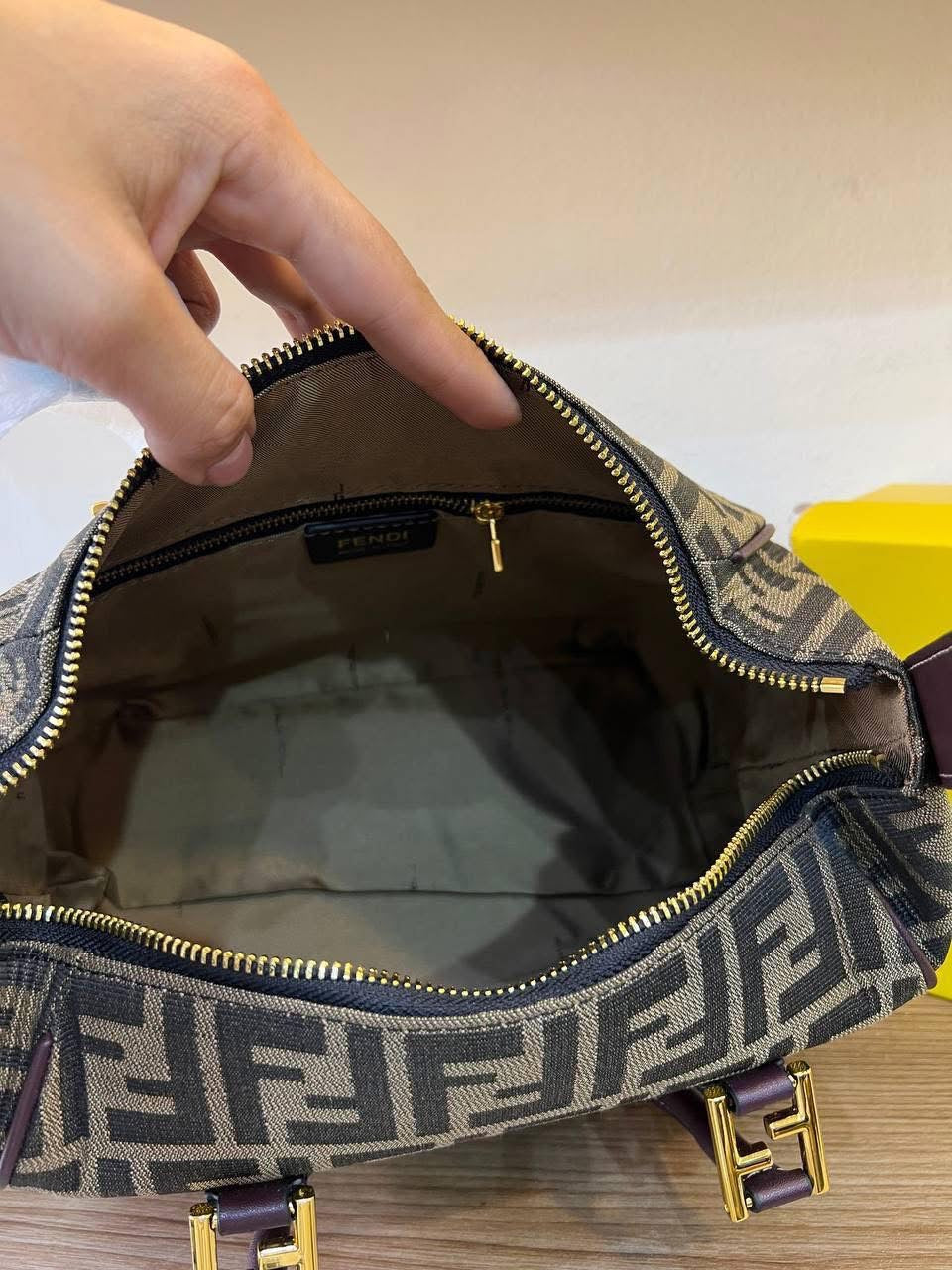 Fendi Inspired Boston Bag – FF Monogram