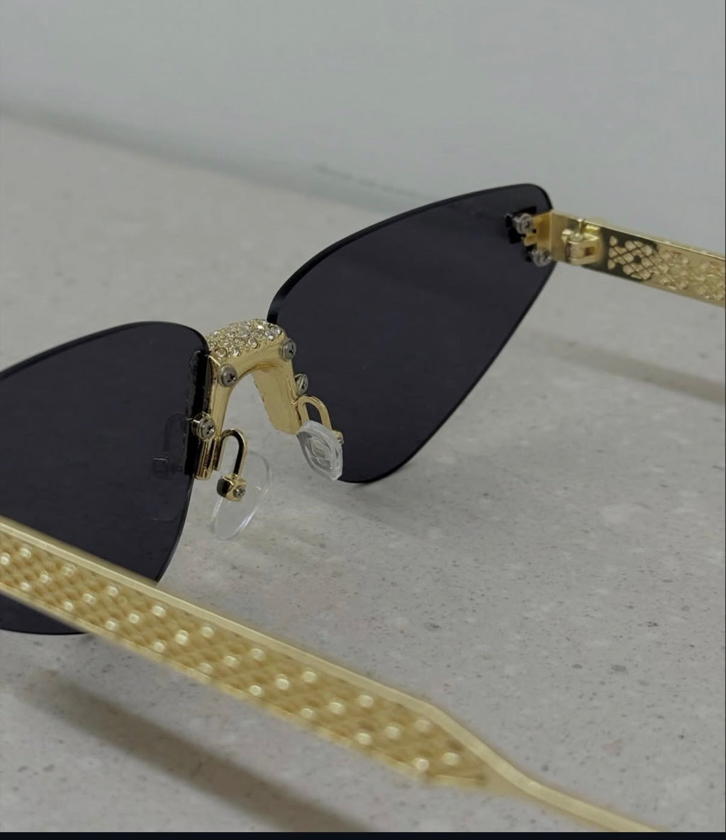 Fendi Crystal-Embellished Rimless Cat-Eye Sunglasses