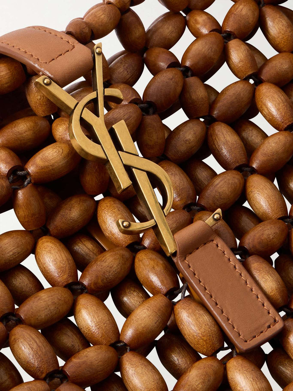 Saint Laurent LE 5 À 7 Hobo Bag in Beaded Wood