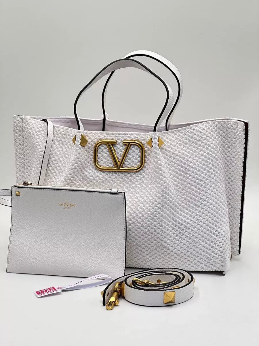 Medium Straw Tote Valentino Bag