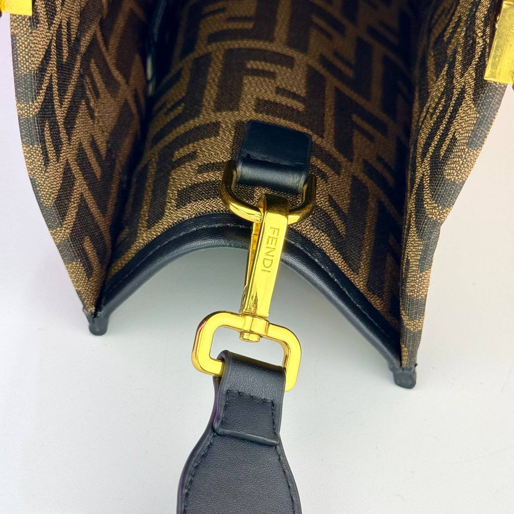FENDACE (Fendi x Versace) Tote Bag – FF Canvas with Medusa Crystal Design