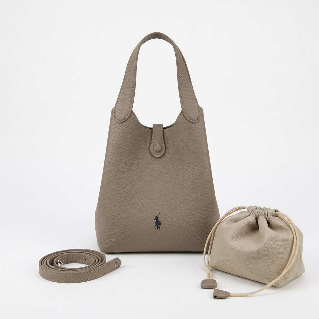 Polo Ralph Lauren Polo ID Pebble Leather Bucket Bag