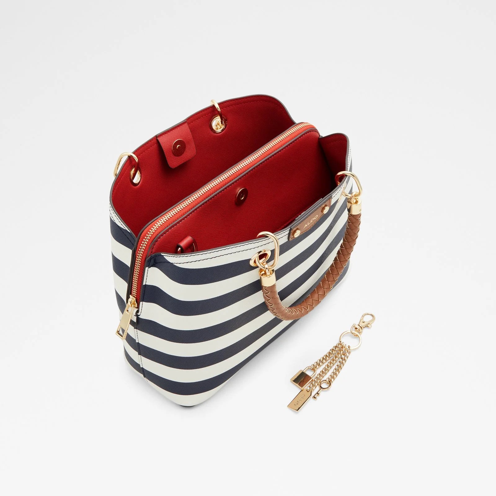 Aldo Striped Top Handle Bag