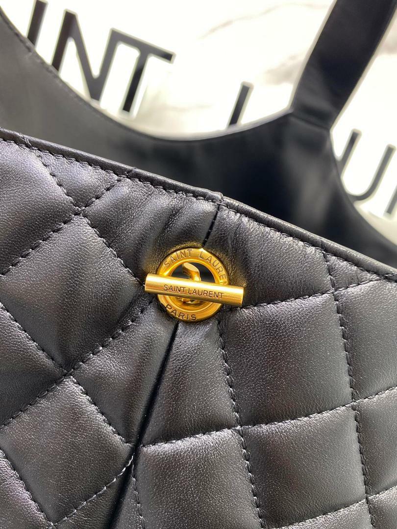 Saint Laurent Quilted Leather YSL Tote Bag