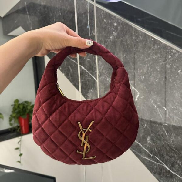 Saint Laurent Jamie Quilted Suede Hobo Bag