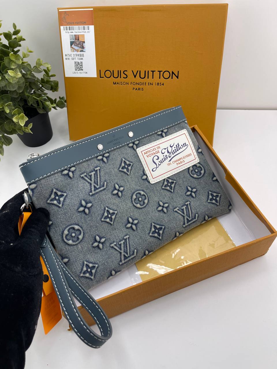 Louis Vuitton Denim Monogram Pouch