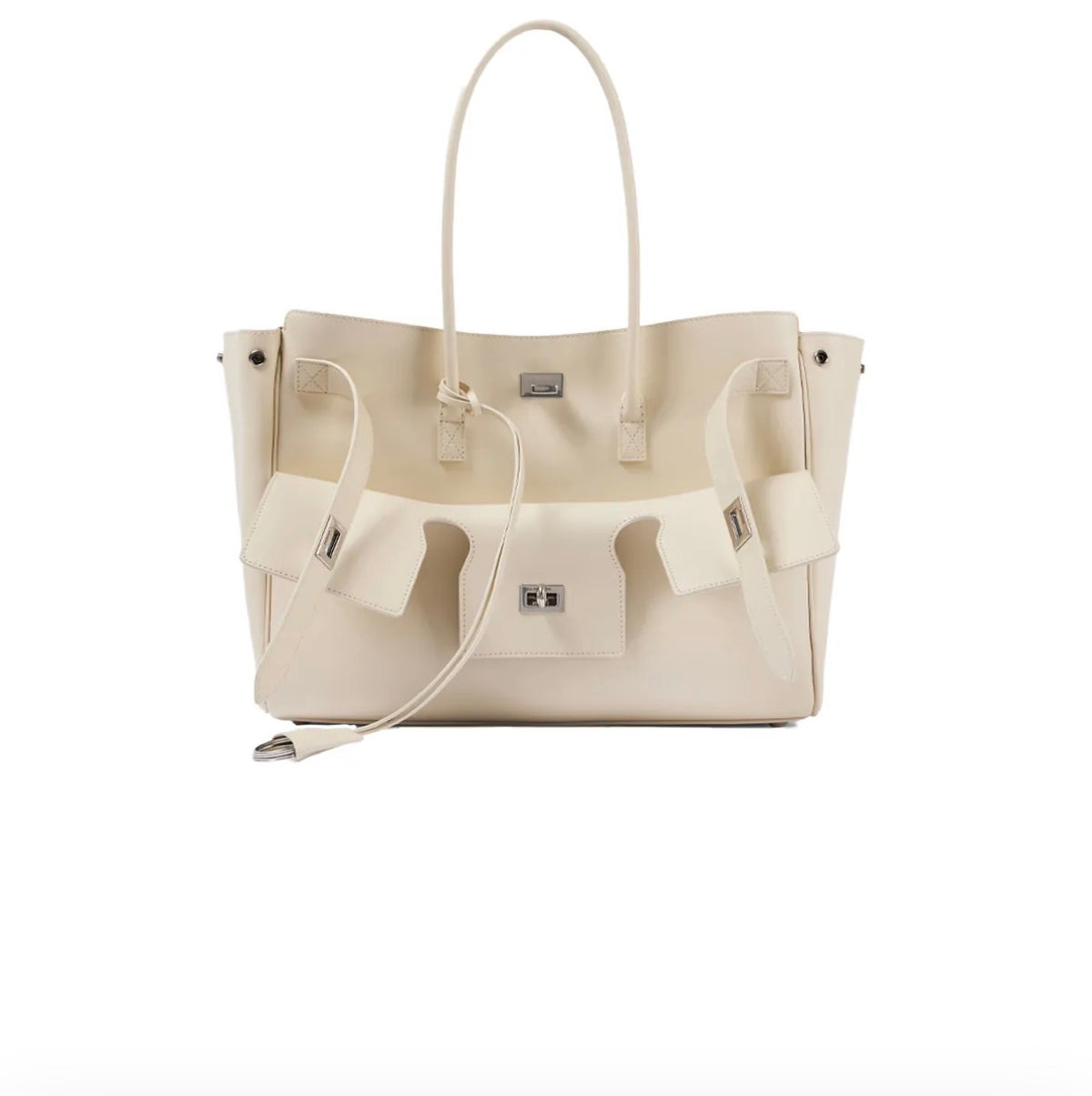 BALENCIAGA Bel Air Small Smooth Leather Carry All Top Handle Bag New