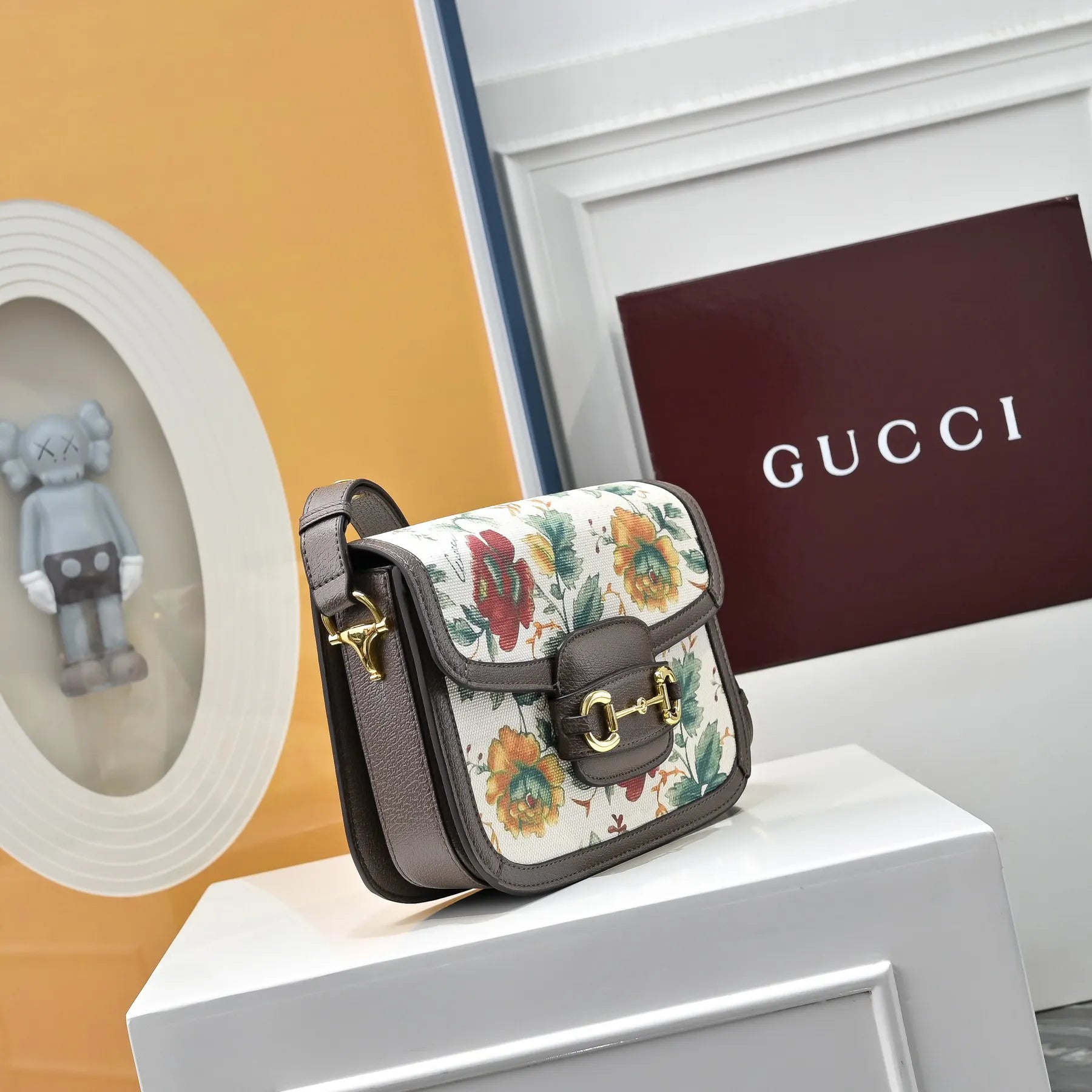 Gucci Horsebit 1955 Floral Shoulder Bag