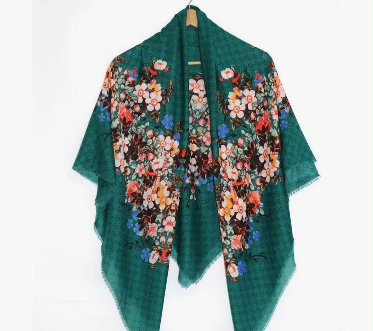 Gucci GG Flora Print Square Scarf