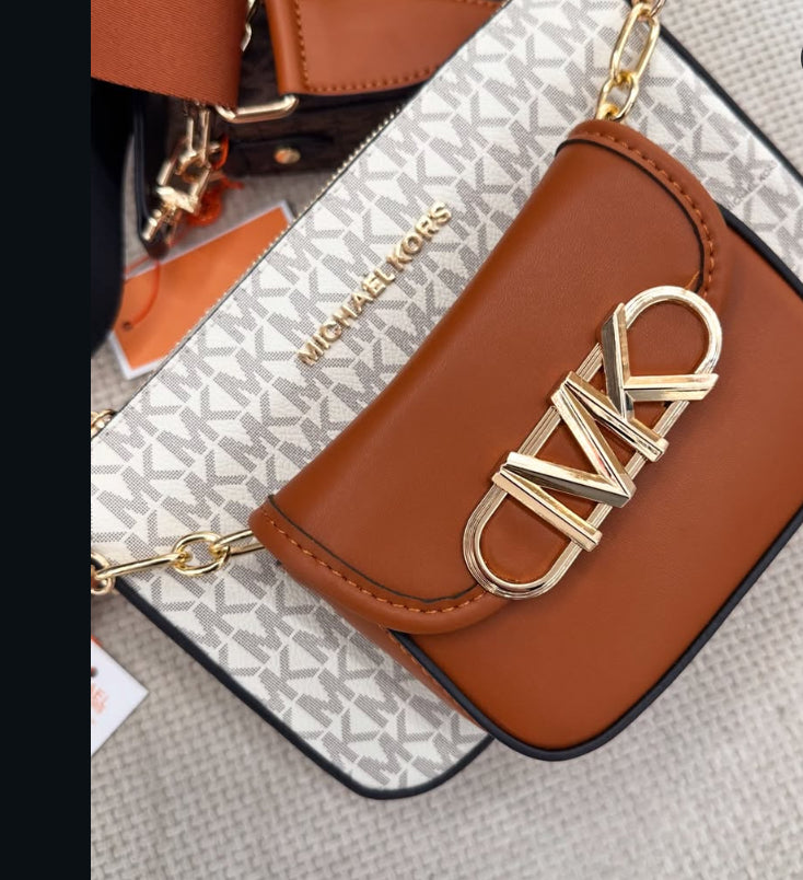 MICHAEL KORS PARKER EMPIRE SIGNATURE LOGO 2-IN-1 CROSSBODY BAG