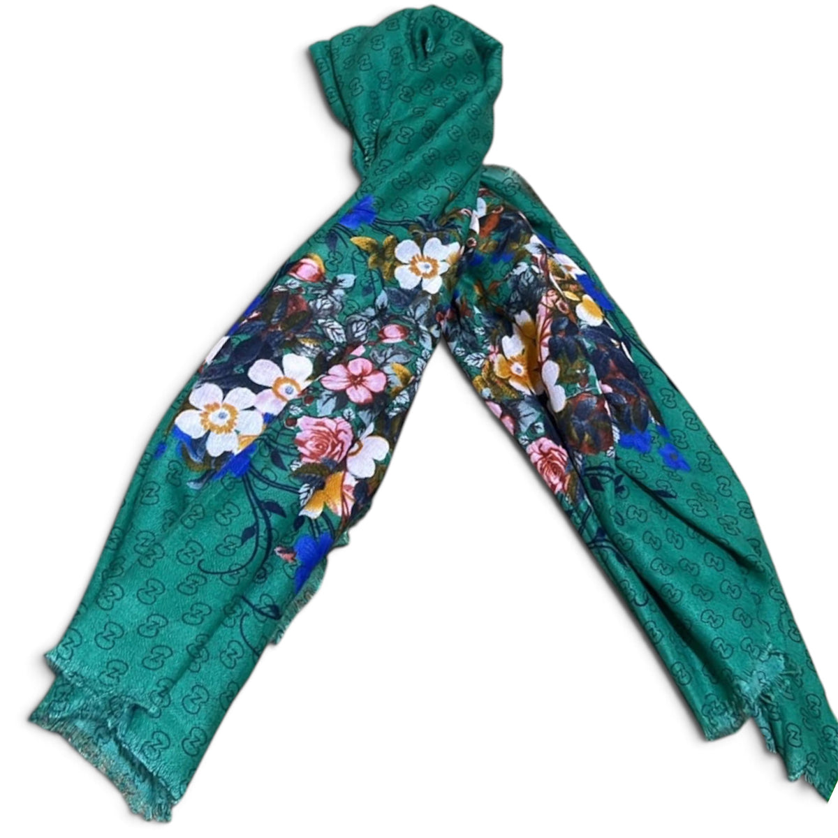 Gucci GG Flora Print Square Scarf