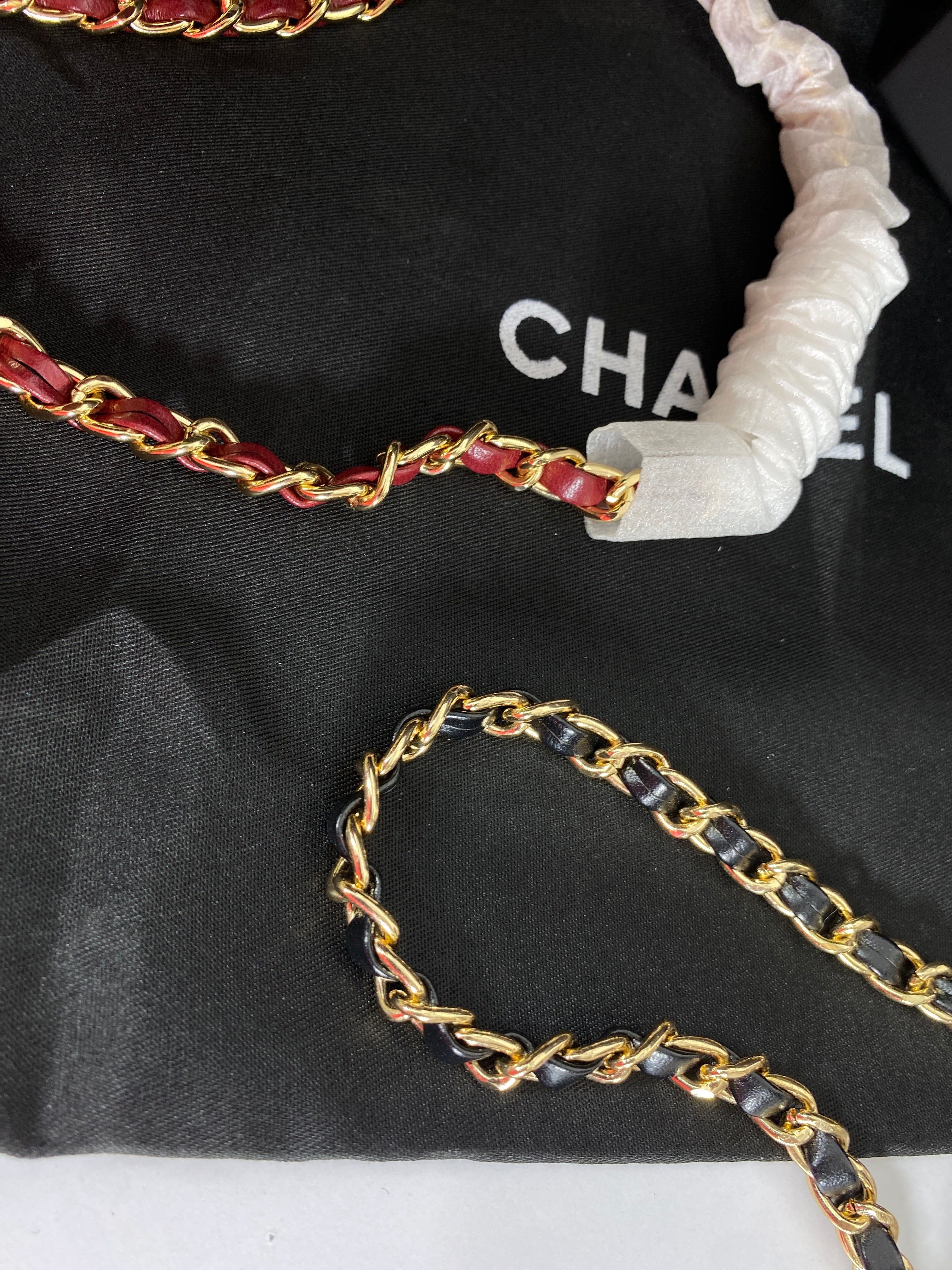 Chanel Black Calfskin Chain Vanity Bag