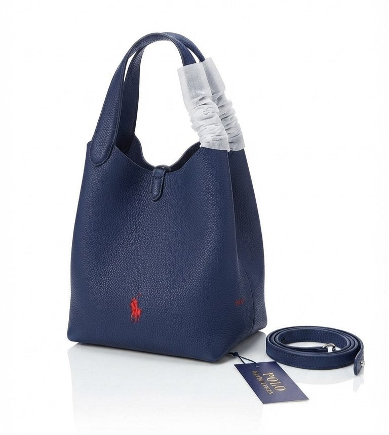 Polo Ralph Lauren Polo ID Pebble Leather Bucket Bag
