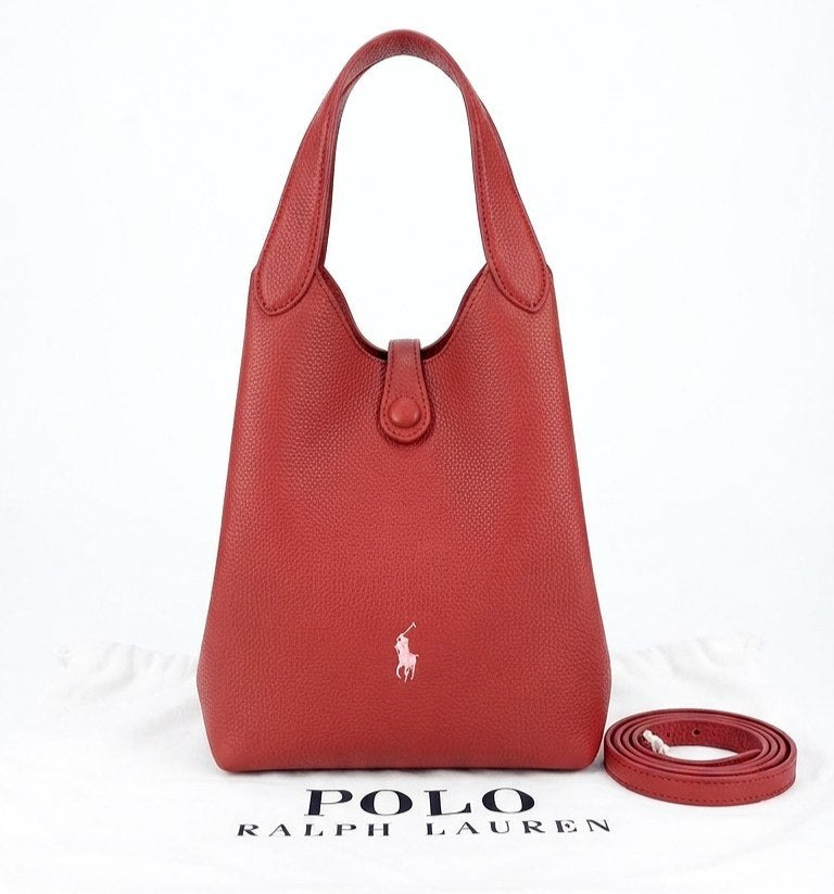Polo Ralph Lauren Polo ID Pebble Leather Bucket Bag