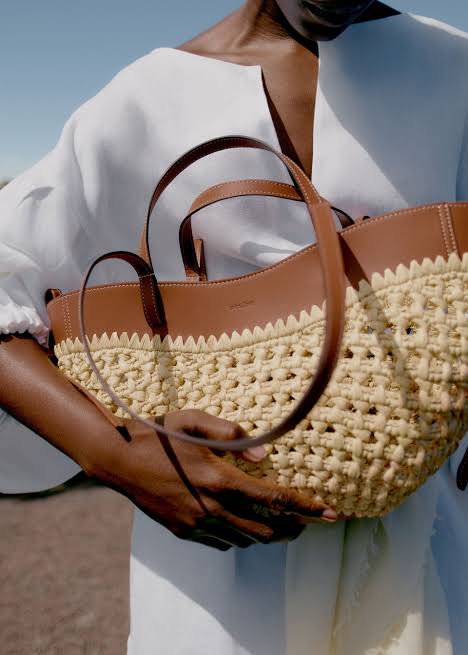 Polène Cyme Small Raffia Bag