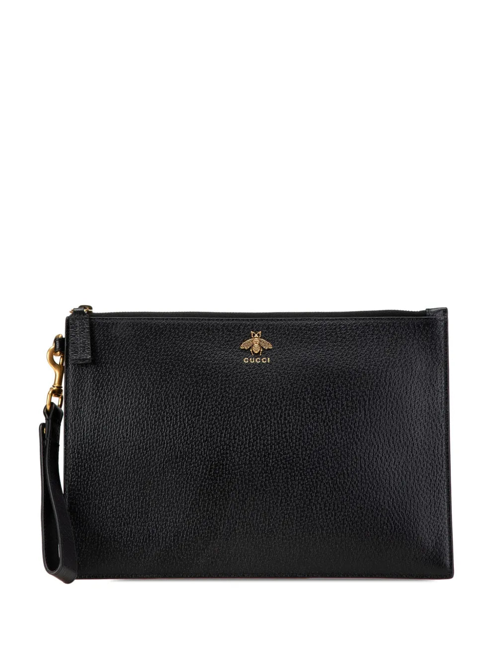 Gucci Bee Clutch in Black Leather