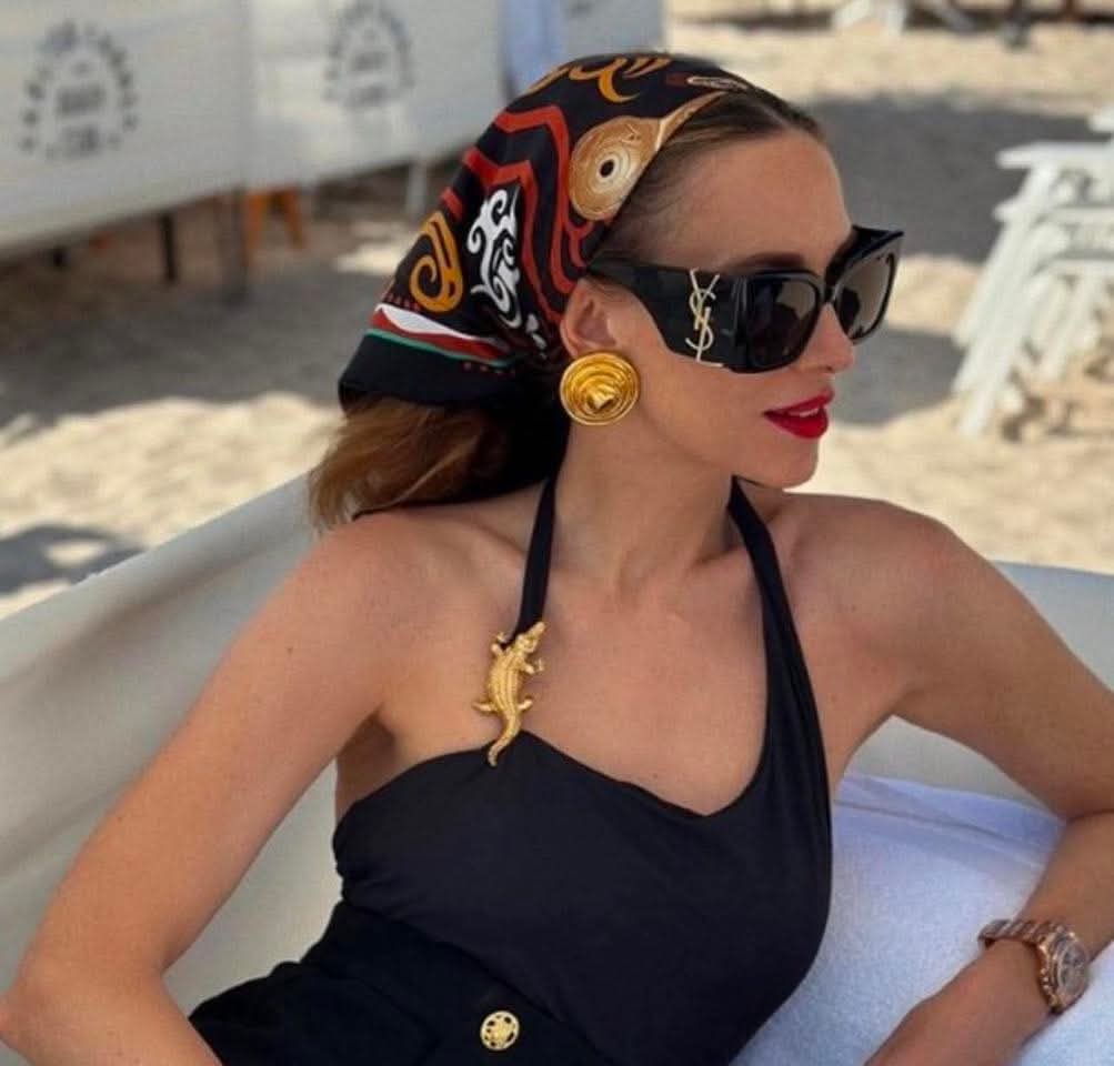 Saint Laurent Oversized YSL Logo Sunglasses – Black & Gold