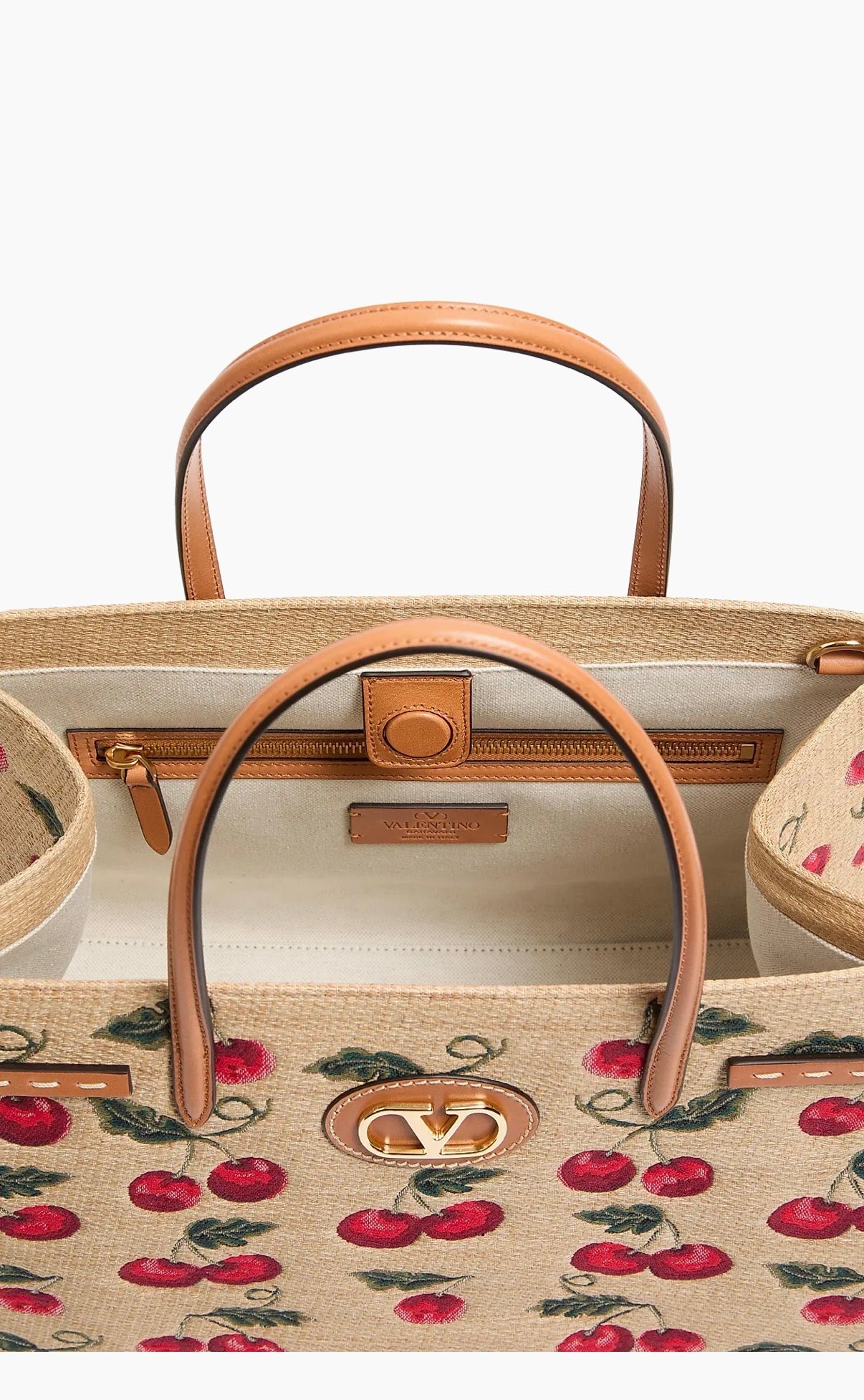Valentino Cherry Embroidered Tote Bag