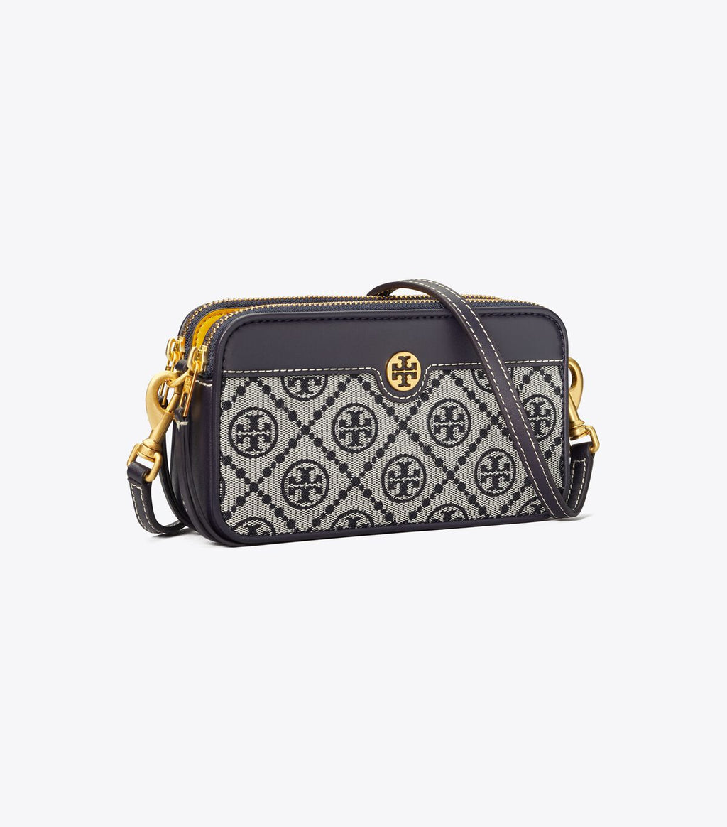 TORY BURCH T MONOGRAM JACQUARD DOUBLE-ZIP MINI BAG