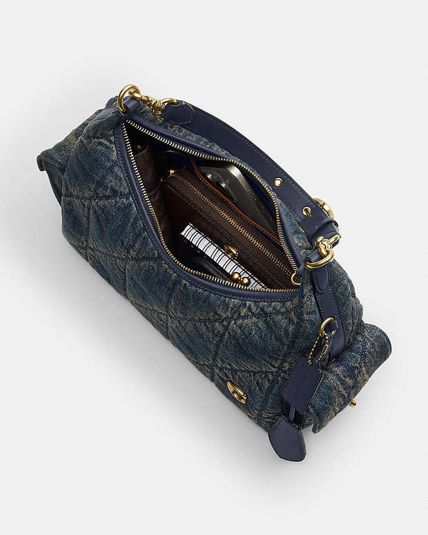 Coach Quilted Denim Cargo Shoulder Bag