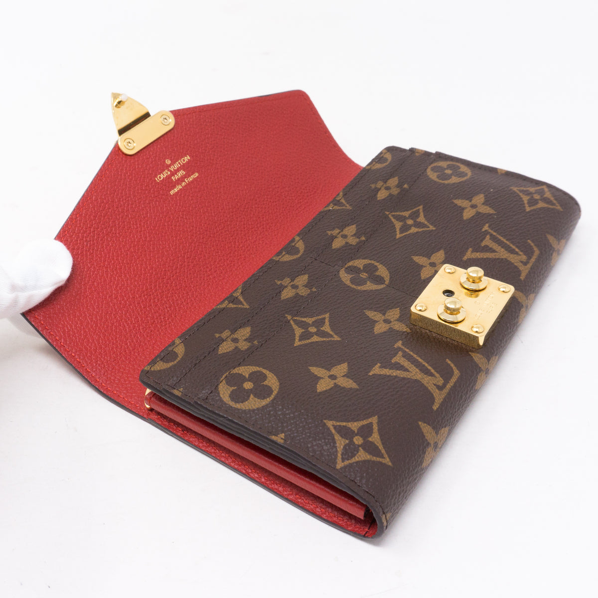 Louis Vuitton Envelope Flap Long Wallet – Monogram with Front Lock Detail