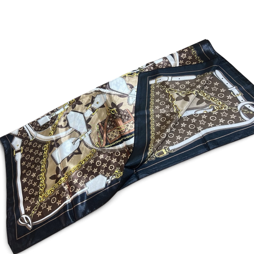 Louis Vuitton Monogram Leather Goods Print Silk Square Scarf